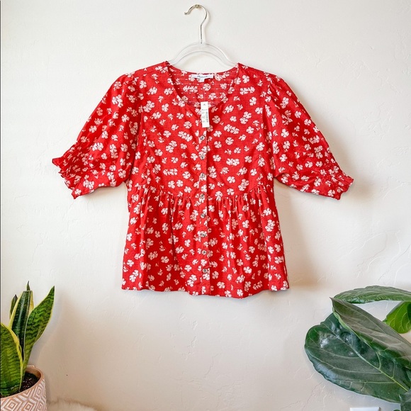 Madewell Tops - NWT Madewell Puff-Sleeve Button-Front Top